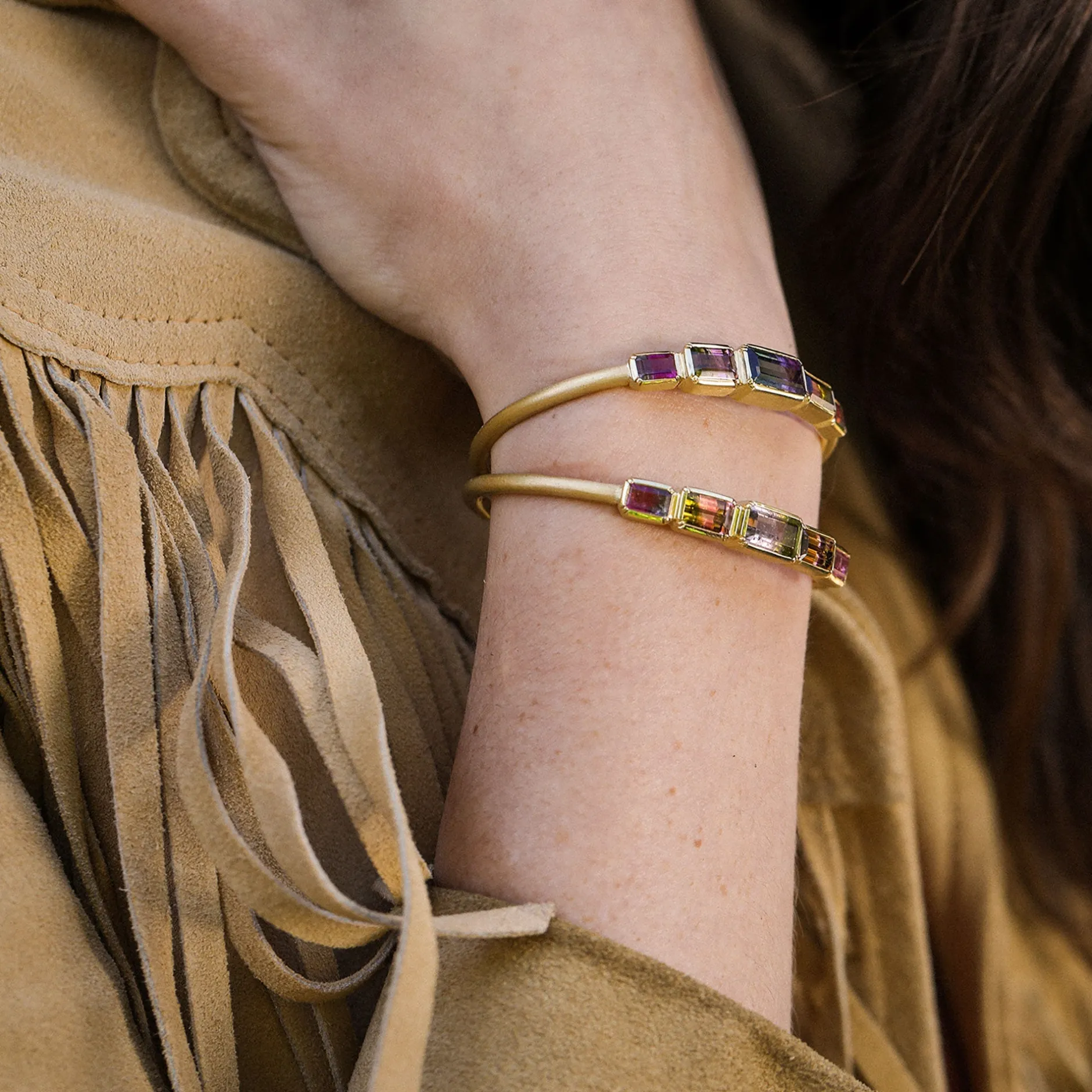BI COLOR TOURMALINE BAUHAUS CUFF^Brooke Gregson Fashion