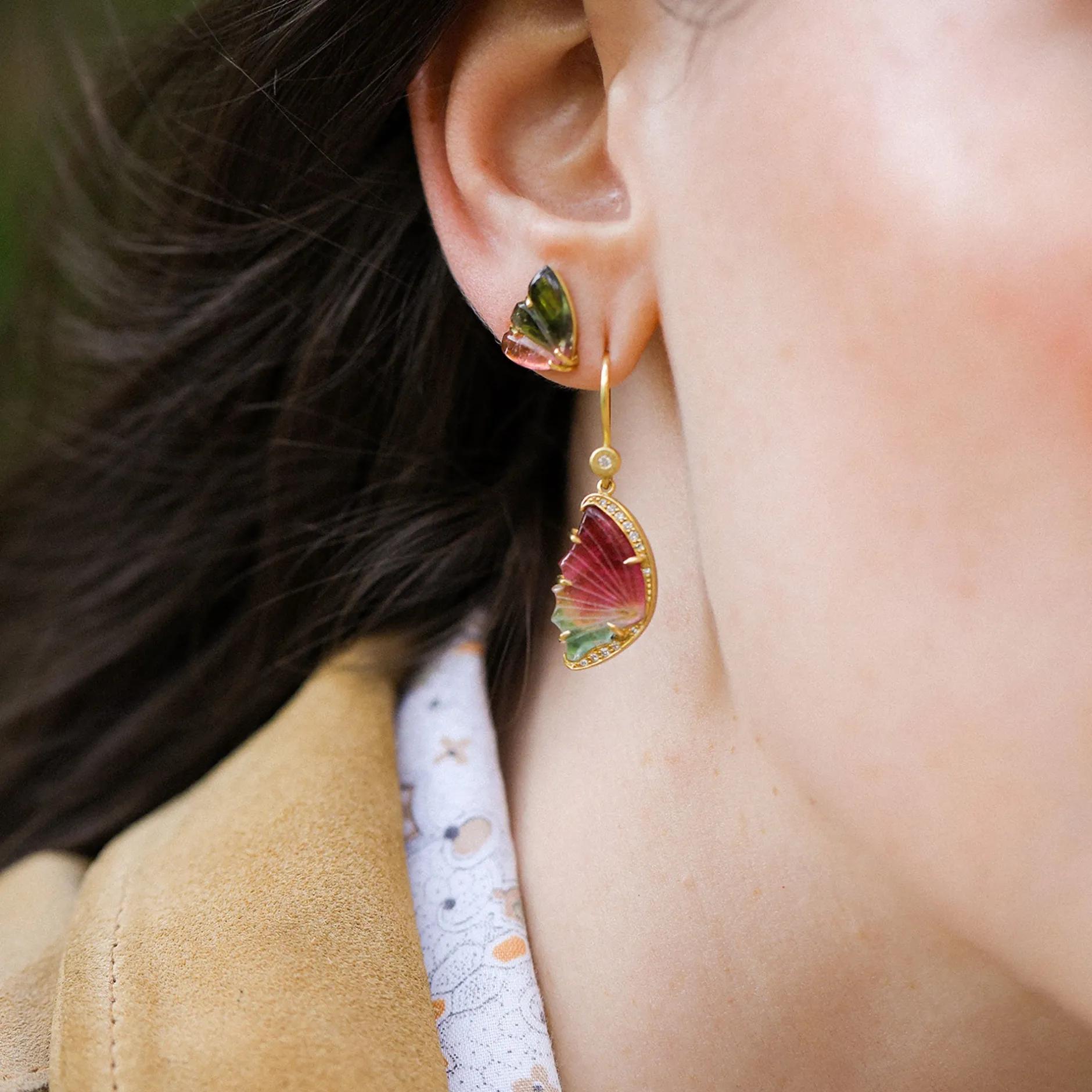 BI COLOR TOURMALINE BUTTERFLY EARRINGS^Brooke Gregson Best