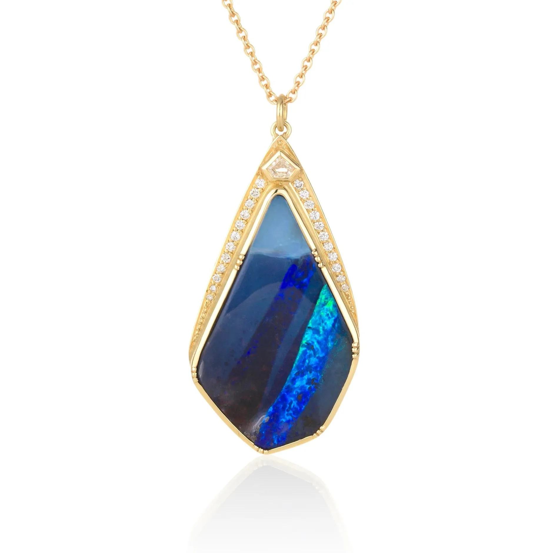BOULDER OPAL SHIELD HALO NECKLACE^Brooke Gregson Clearance