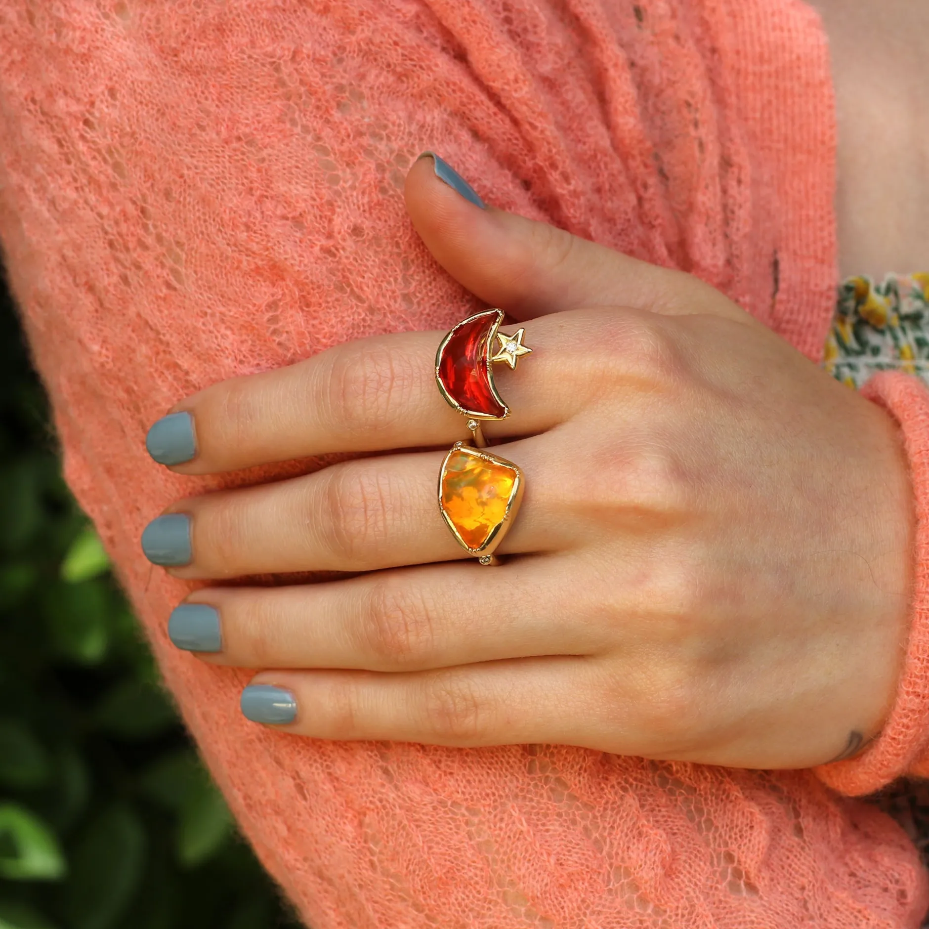 crescent_moon_fire_opal_star_ring_2.webp CRESCENT MOON FIRE OPAL STAR RING^Brooke Gregson Hot
