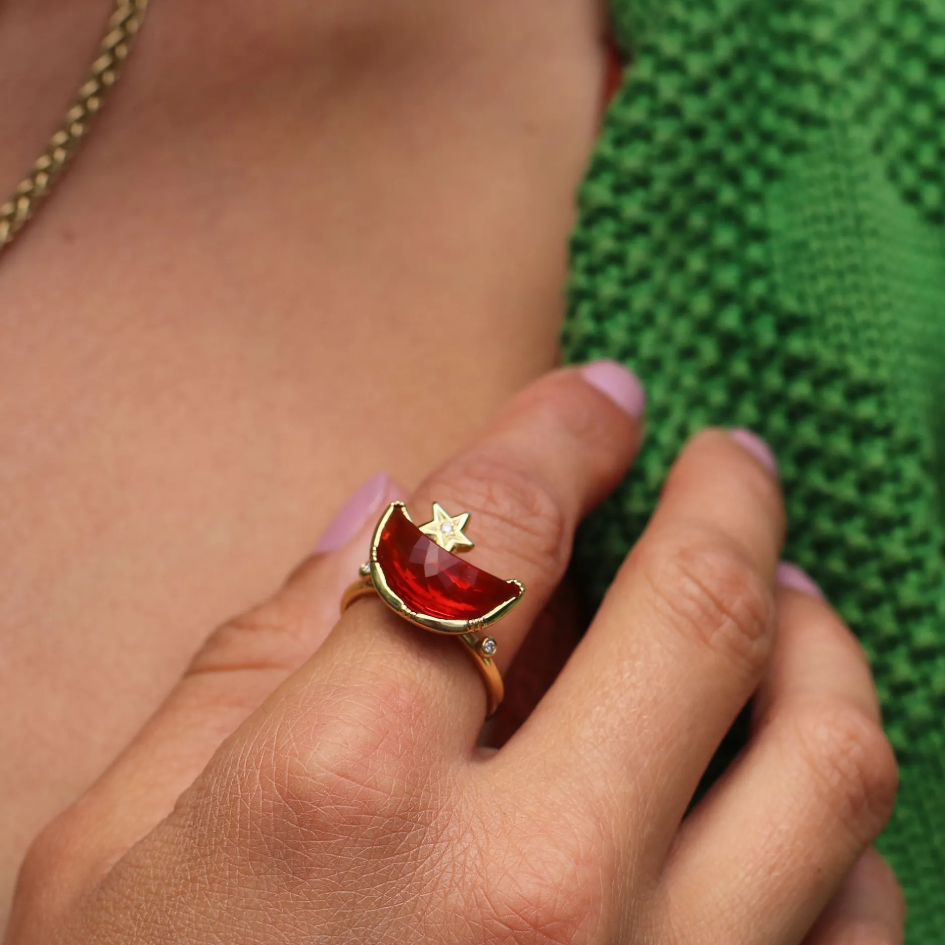 crescent_moon_fire_opal_star_ring_3.webp CRESCENT MOON FIRE OPAL STAR RING^Brooke Gregson Hot