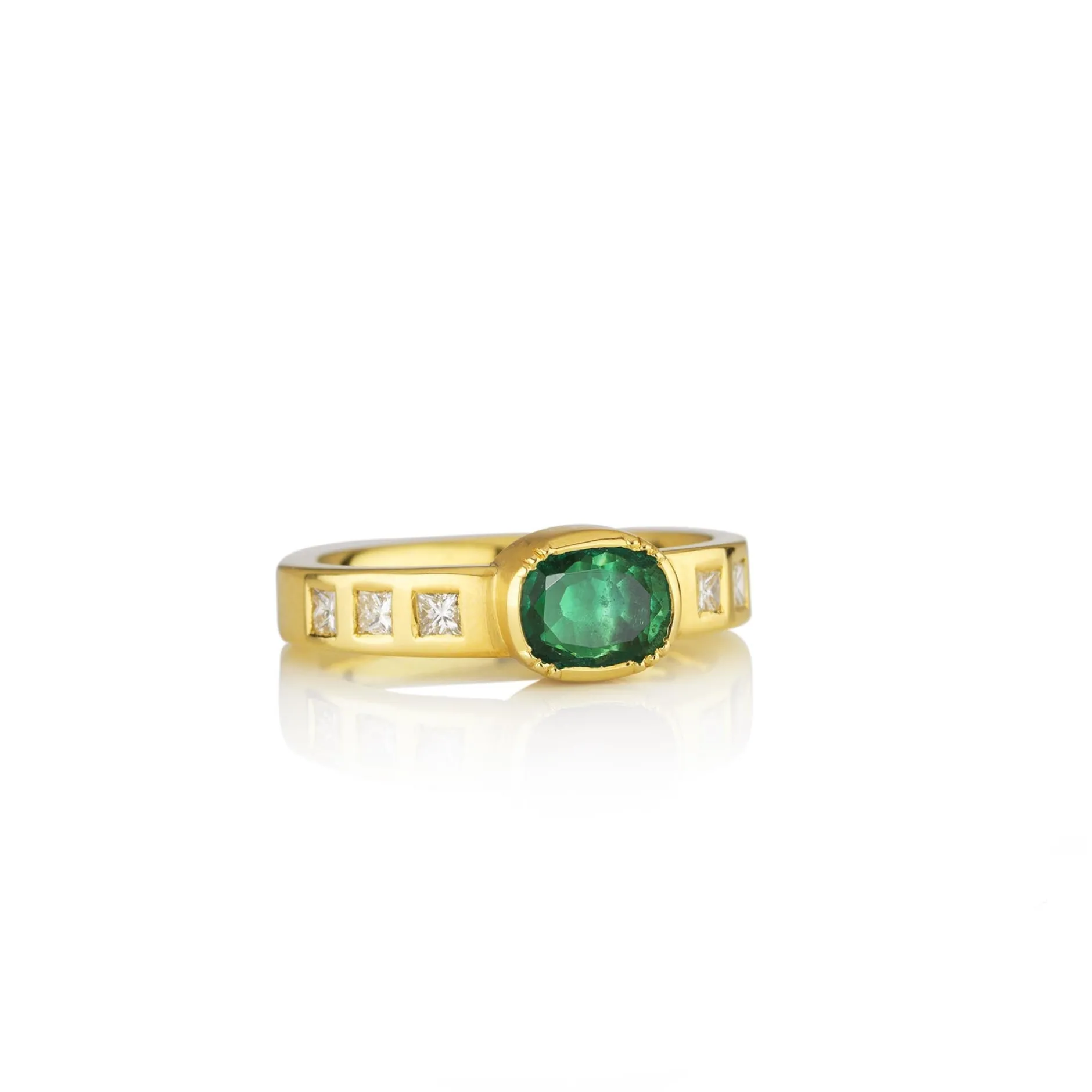 DIAMOND BAND EMERALD RING^Brooke Gregson Store