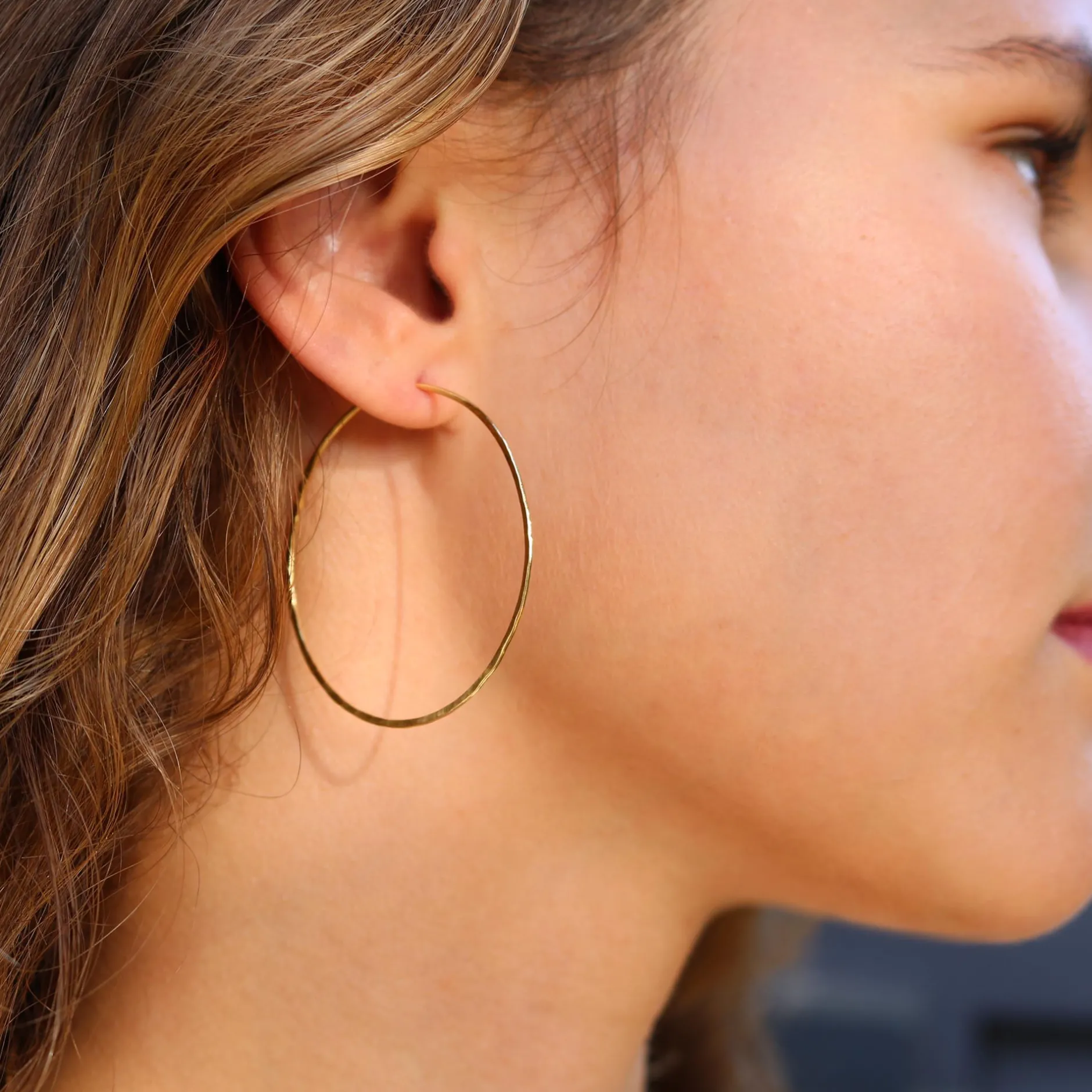 HAND HAMMERED HOOP EARRINGS^Brooke Gregson Cheap